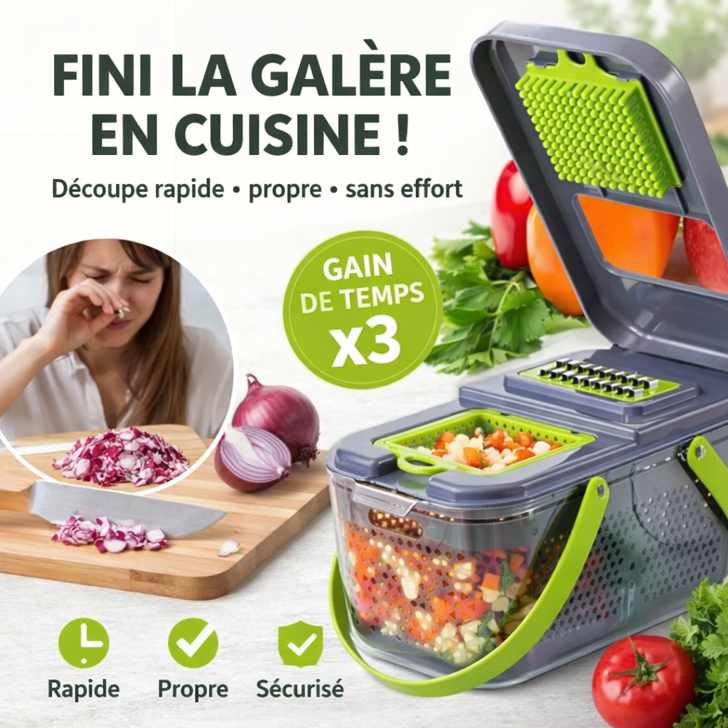🥕 COUPE-LÉGUMES MULTIFONCTION 12-EN-1