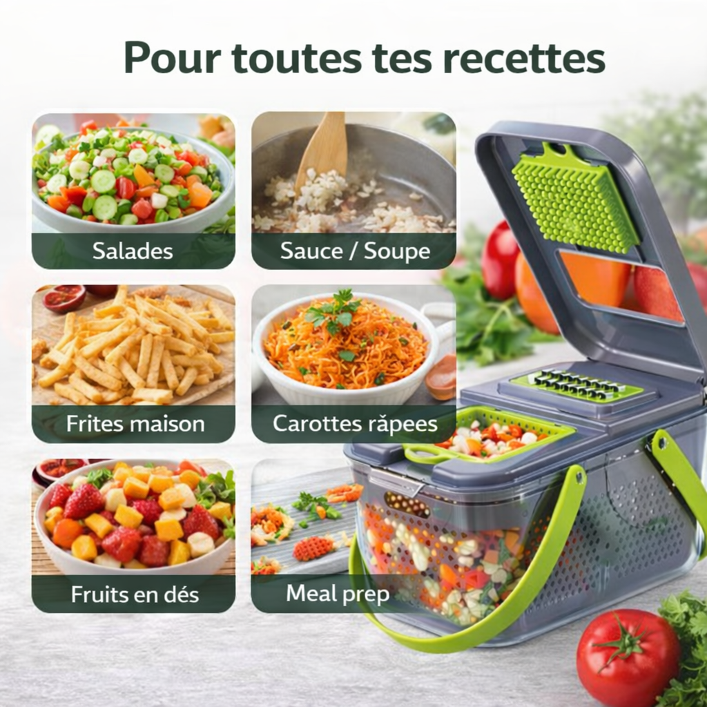 🥕 COUPE-LÉGUMES MULTIFONCTION 12-EN-1