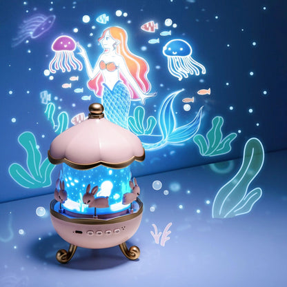 🌊 Projecteur Veilleuse Sirène Magique – Lampe LED Enfant avec Univers Marin Féérique ✨
