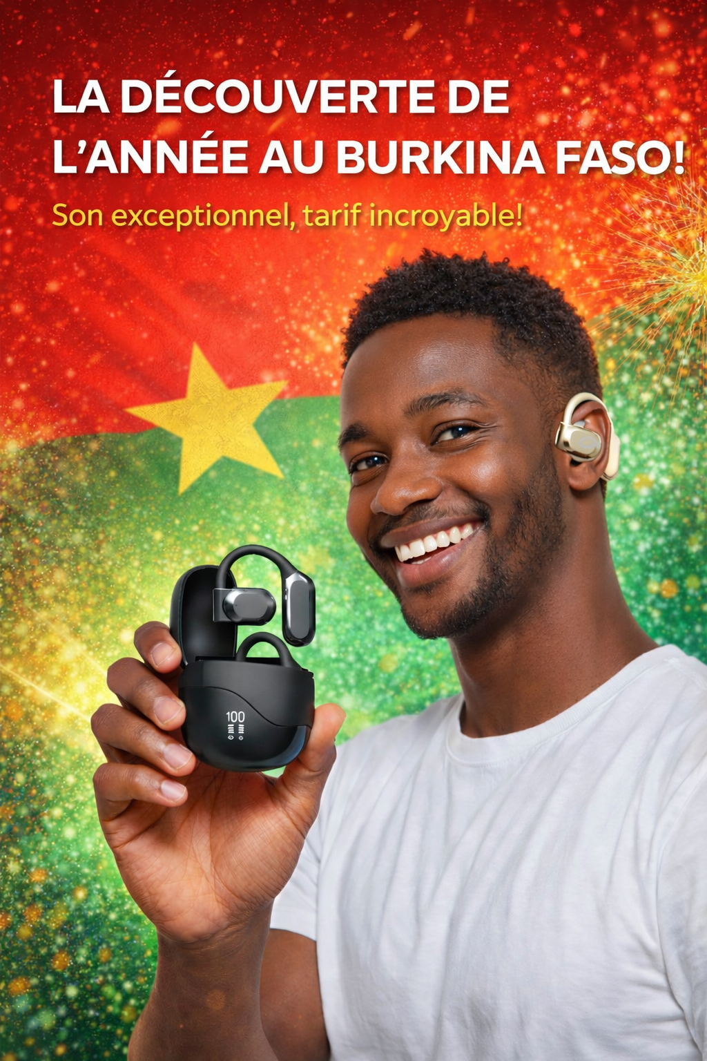 🔊 ÉCOUTEURS BLUETOOTH OPEN-EAR – CONFORT & SÉCURITÉ