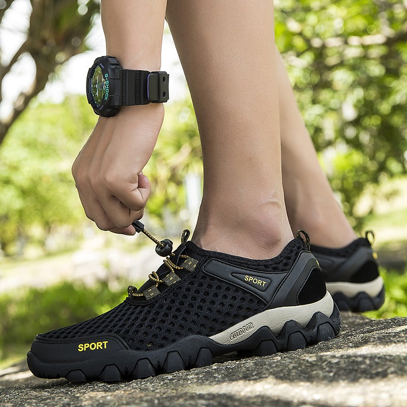 Hommes baskets été Wading maille chaussures confortable sans lacet chaussures de randonnée en plein air Zapatos Hombre décontracté escalade Trekking chaussures
