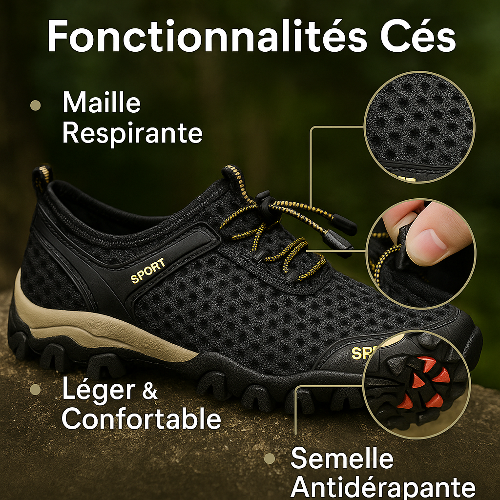 🥾 CHAUSSURES OUTDOOR RESPIRANTES – CONFORT & STABILITÉ